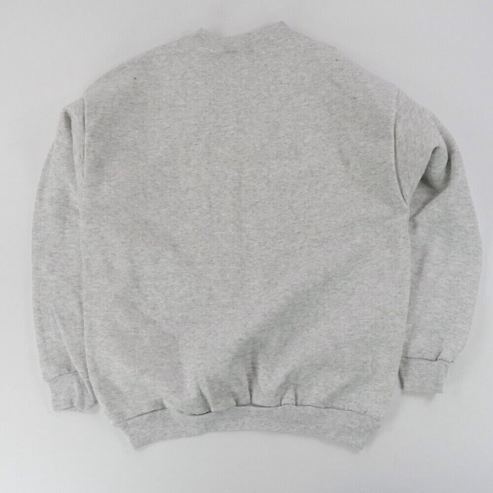 Vtg Tultex Grey Sweatshirt Maximum Sweats Cut Crew Neck Large Heather Gray - Picture 2 of 8
